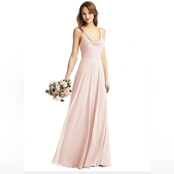 strapless open back dress WEDTREND Women Plus Size Blush Print Floral Long Bridesmaid Dress with Slit  Sheath Ruffle Chiffon Open Back Wedding Guest Dress main image 1